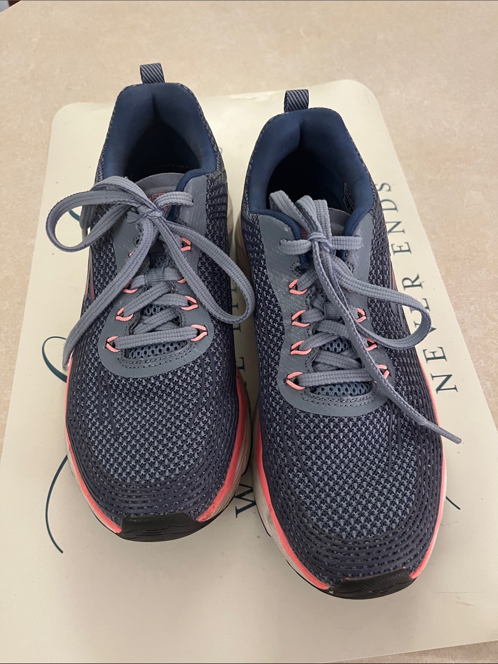 Skechers Gray and Pink Women's lace-up Athletic Shoe